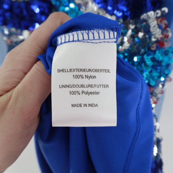 Hailey Logan By Adrianna Papell Sequin Bodycon Dress Womens 5/6 Blue Mermaidcore - Picture 4 of 10